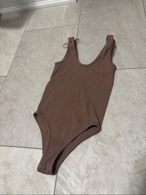 Zara Brown Ribbed Kids One-Piece Bodysuit